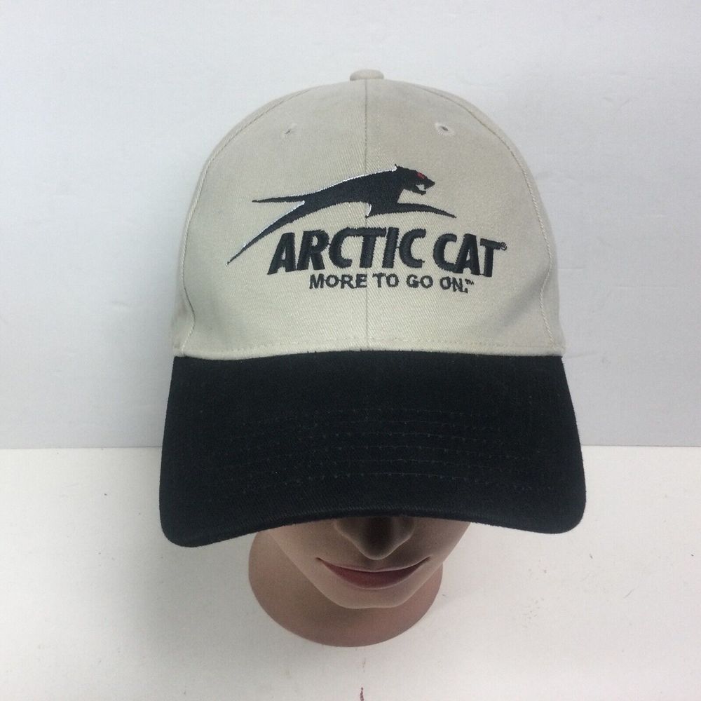 Arctic Cat Black panther logo hat beige Outdoor Sport baseball cap strap back‎
